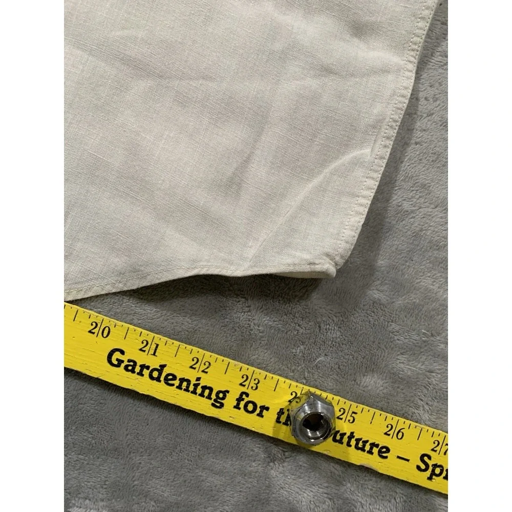 Vintage 90s Banana Republic Irish Linen Oxford Shirt Size L Grey EUC